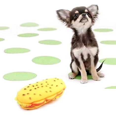 Hamburger Shaped Squeaky Dog Toy Attractive Novelty Plaything to Enrich Pet Playtime