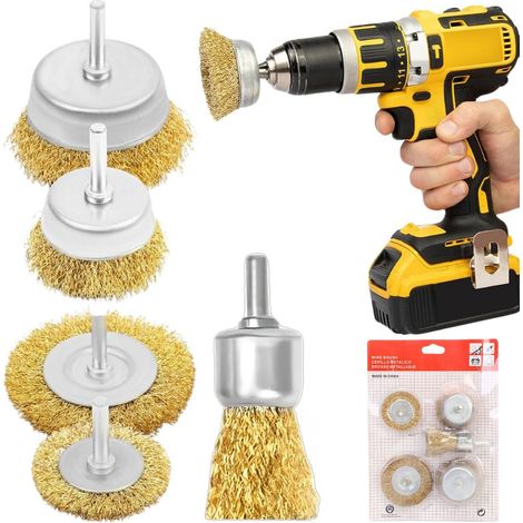 Brosses abrasives en laiton pour perceuse et tournevis (1/5)