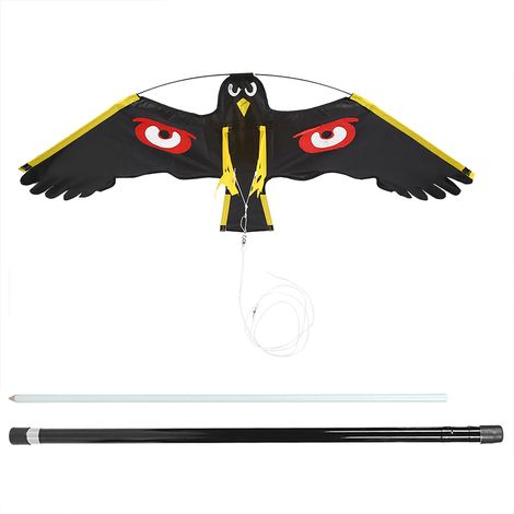 Épouvantail cerf-volant anti-oiseaux pour potager jardin ferme, outil de protection des cultures avec perche télescopique de 7 mètres (1/5)