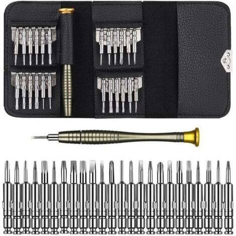BUNTHAUS Tournevis Précision Mini 25 en 1 Kit de Tournevis Outils de Réparation pour iphone, Portable Laptop, Montre, Bijoux, Jouets, Lunettes (1/5)