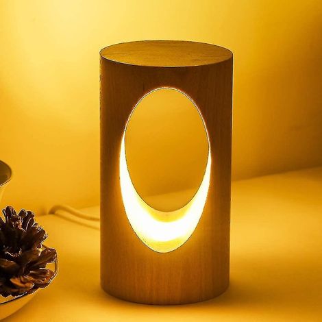 Lampe de bureau LED en bois, veilleuse de chevet, éclairage LED à intensité variable, décoration de table créative (1/5)