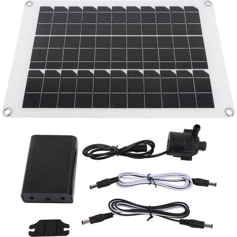 Kit de pompe de fontaine solaire 20W panneau alimenté à l'eau Submersible à faible bruit 12V pour bain d'oiseaux étang à poissons jardin hydroponique (1/5)