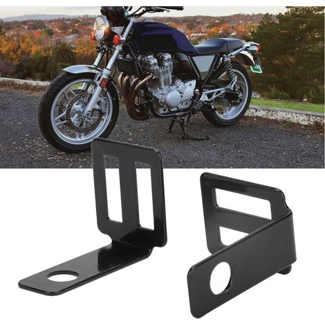 Universelle schwarze Metallhalterung für den hinteren Blinker von Motorrädern, Lampenhalterung, universelle Befestigung für Motorradblinker, robuste schwarze Halterung. (1/5)