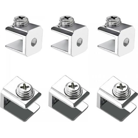 16 Pieces Glass Clamp, Adjustable Glass Holder, Zinc Alloy Glass Support Clamp, Fixing Clip for 3-8mm Thick Glass (1/4)