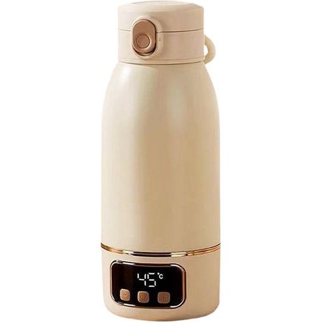 Chauffe Biberon Portable/Voiture/Voyage, 500ml, Universel, Sans Fil, Température Précise,Autonomie 24h, Rechargeable USB, Lait Maternel, Chauffe 3min, Charge 2h,