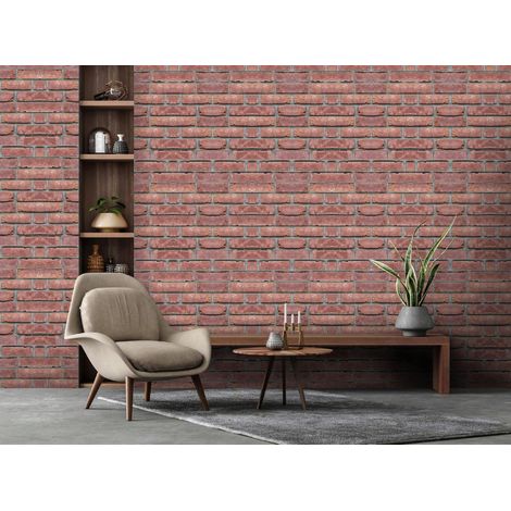Wallarena Vliestapete Ziegelwand 3D-Optik, für Wohnzimmer Schlafzimmer und Küche, 10 m x 50 cm – inkl. Kleister & Anleitung (1/4)