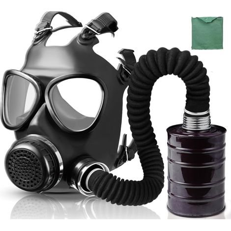 Gas respirator mask with 40mm activated carbon filter and air supply hose,  Military-grade nuclear and chemical survival gas masks,  Respirator mask (1/5)