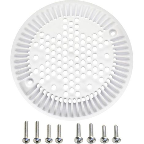 Grille de bonde anti-tourbillon pour piscine – Acier inoxydable 316L, Ø ext. 20,4 cm / int. 14 cm – Norme NF P90-307 (1/4)