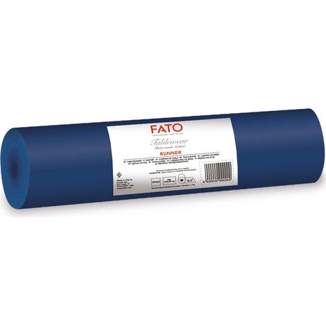 FATO - Runner da Tavola, Effetto Tessuto, Dimensione 0.4x24 m, Pretagliato ogni 1.20 m, Confezione da 20 Runner, Carta a secco, Airliad, Alta Qualità, Colore Blu Notte (1/5)