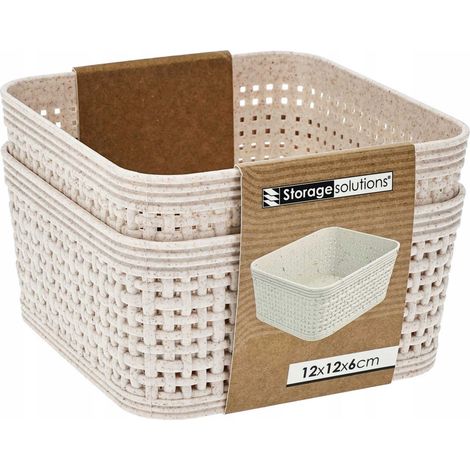 Cestino portaoggetti storagesolutions woven design resistente impilabile