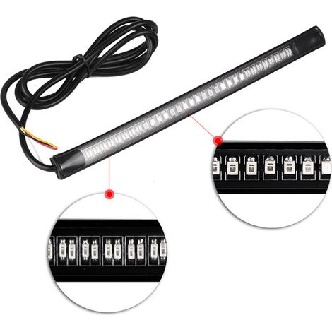 Feux arrière LED 48 SMD 12V – Feux de freinage et clignotants – Boîtier étanche pour moto et voiture – Installation facile