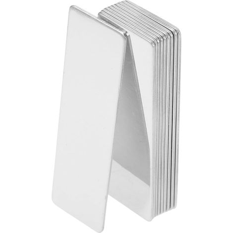 Plaques Nominatives pour Gravure et Marquage Clair Argenté en Acier Inoxydable 10pcs pour Portes et Bureaux, Adaptées aux Professionnels (1/5)