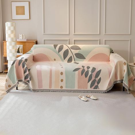 Geometric Art Sofa Cover, Multifunctional Large Size Sofa Throw, Reversible Sofa Cover, Versatile Sofa Throw (1/5)