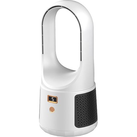 Ventilateur sans pales – 6 vitesses – Faible bruit – Design élégant – Léger – Portable – Sûr pour enfants et animaux – Pour bureau, chambre, cuisine (1/4)