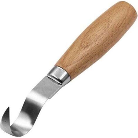 2 Pièces Couteau à Crochet de Sculpture Bois, XU, Outils Découper Cuillère pour Sculpteurs Cuillères Qualité et Débutants, Droitier - (1/3)