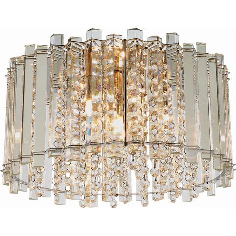 Endon Lighting Hanna - Placca da incasso in cristallo trasparente (K5) con effetto cromo e vetro 4 luci dimmerabile IP20 - G9 (1/5)