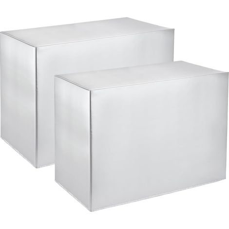 Lot de 2 housses de protection pour climatiseur, 96,5 x 40,6 x 71,1 cm, revêtement en polyester imperméable, anti-poussière et condensateur pour unité de climatisation extérieure, argenté (1/5)