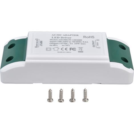 Pilote LED 12V DC 24W 2A Transformateur de puissance LED pour bande lumineuse LED et éclairage d'armoire AC100-240V (1/5)