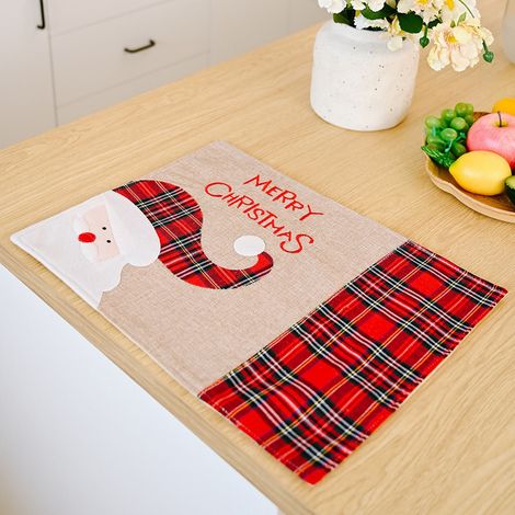 Nappe De Noël - Nappe De Table Festive En Lin - Pour Décoration De Table De Fête À La Maison Ou En Salle À Manger - 1 Pièce (1/4)