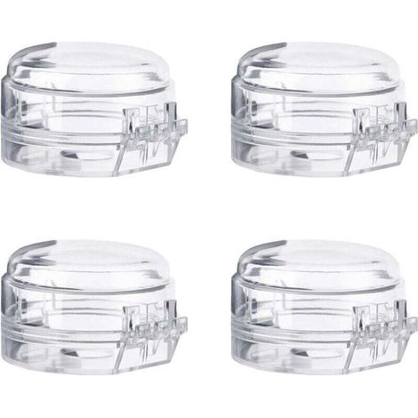 Set of 4 gas stove knob protectors, transparent and child safe, removable and oil splash resistant. (1/4)