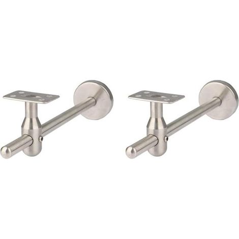 Staffa per corrimano per scale - staffa di supporto - scala di sicurezza - acciaio inox - regolabile fino a 145 mm - argento (1/5)