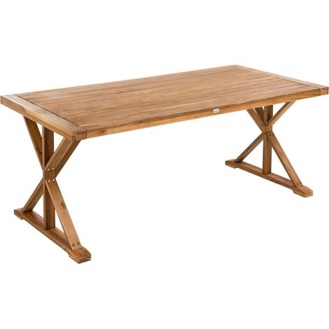 Garden Dining Table CALABRITTO 90 cm 180 cm Acacia Wood Brown (1/5)