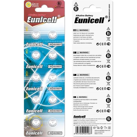 Lot de 10 piles alcaline bouton Type G6 LR69 LR921 SR921W 370 371 (1/5)