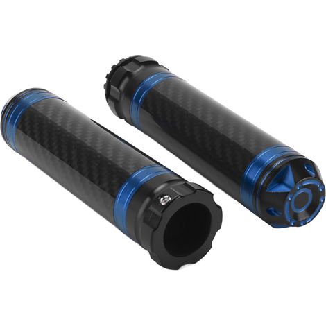Motorradlenkergriffe (Einzelteile), Kohlefaser, korrosions- und wasserbeständig, universell für 7/8-Zoll-Lenker, blau (1/5)