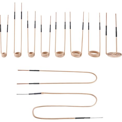 VEVOR 10 Pezzi di Bobina di Riscaldamento a Induzione Magnetica, Accessori per Induttori di Calore, per la Rimozione di Bulloni e Dadi Arrugginiti, 10 Bobine, 1 a Forma di U, 1 a Forma Libera