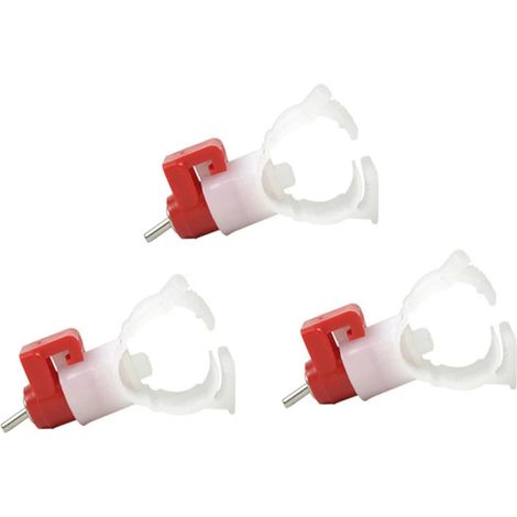Abreuvoir Automatique pour Volailles 10 Pièces Cassette à Billes Acier Inoxydable et Plastique Blanc, Installation à Bague Clipsable, pour Oiseaux et Poules (1/5)