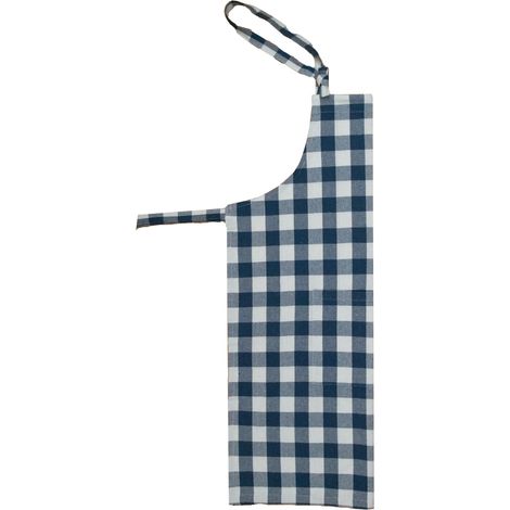 Tablier de cuisine à carreaux vichy en coton Bleu 85x65 cm (1/2)