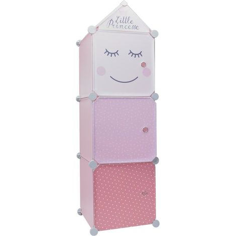 Cubi 3 SCAFFALI MODULARI per la cameretta dei bambini, ROSA (1/4)
