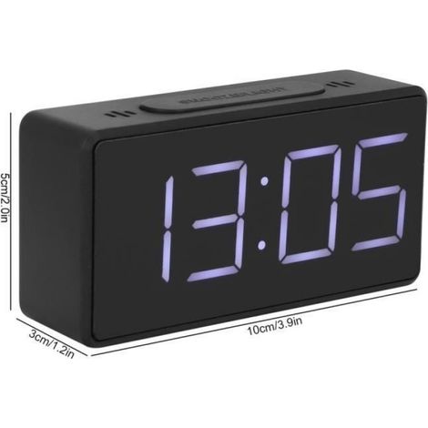 Réveil - Snooze - LED - Noir - 10x3x5 cm - Intérieur (1/4)