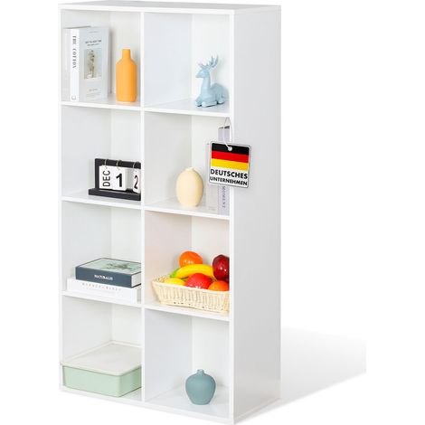 Bücherregal Arkansas Weiß, 65,5 x 30 x 129,5 cm, 8 Fächer