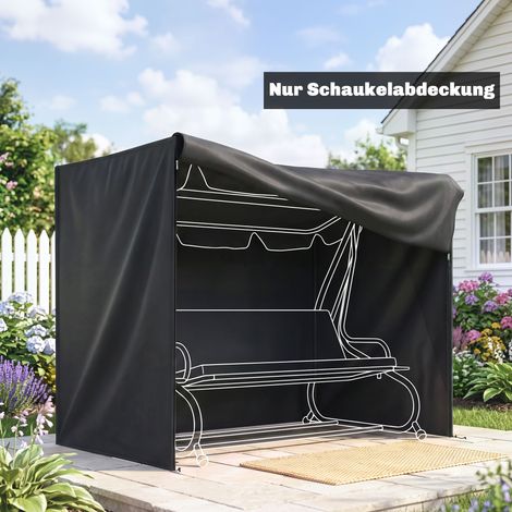 Housse pour balançoire Hollywood, imperméable, polyester, 220 x 125 x 172 cm, noire (1/5)