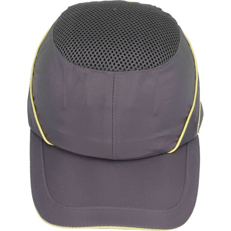 Casque de chantier gris en PU respirant, anti-collision et à absorption des chocs, réglable, avec bande réfléchissante. (1/5)