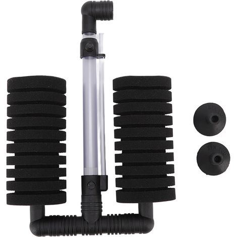 Filtre éponge silencieux double submersible pour aquarium d'eau douce et d'eau de mer (1/5)