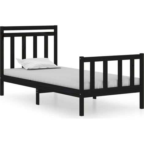 Maison Exclusive - Giroletto in Legno Massello Nero 75x190 cm Small Single