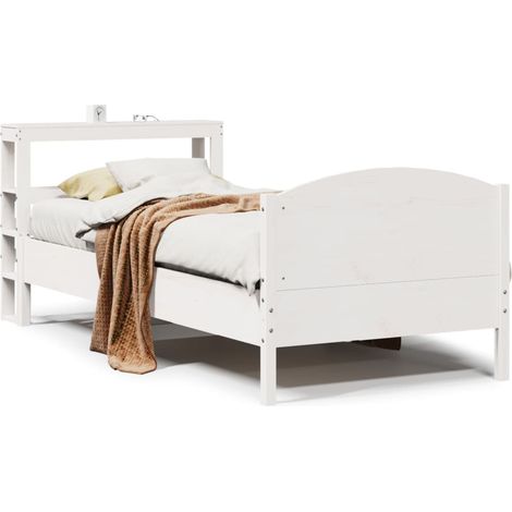 Maison Exclusive - Letto senza Materasso Bianco 75x190 in Legno Massello di Pino