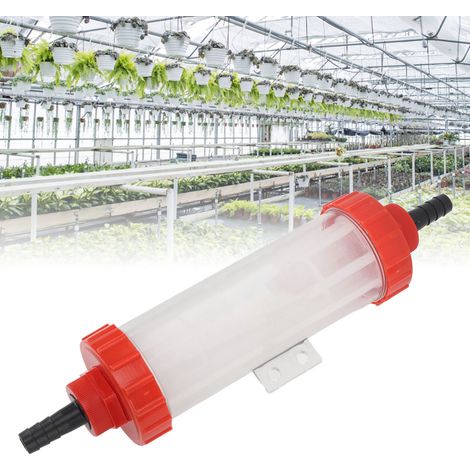 Inline-Nylon-Siebfilter für die Landwirtschaft – Transparenter Hochleistungsfilter G1/2 (14 mm/0,6 Zoll) für Bewässerung und Sprühen – 24,3 x 7,7 cm mit Dichtungen und Anschlüssen (1/5)