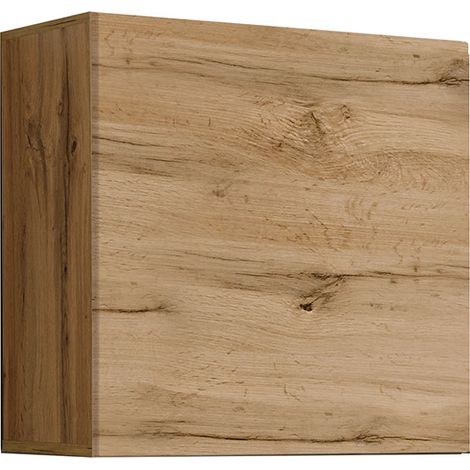 Armario colgante Vitrina Mueble de Salón Armario de pared 1 puerta 60x60x30cm Modelo Berit 60x60 Color Roble mate