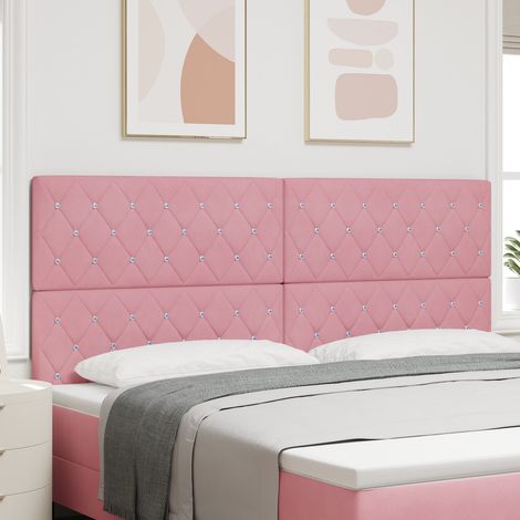 vidaXL Tête de lit Rose 200 cm Velours