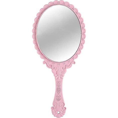Miroir de poche Vintage compact pour Maquillage et Soins capillaires - Rose (1/5)