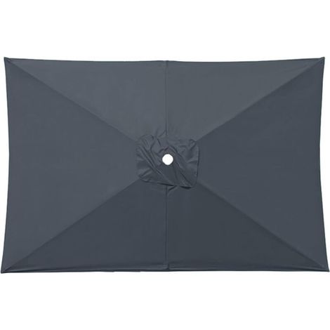Housse de Rechange Rectangle pour Parasol de Patio à 6 Baleines Tissu de Rechange Imperméable pour Parasol d'extérieur de 2 x 3.0 m(Gris) (1/4)