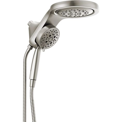 DELTA FAUCET 58680-SS25 HydroRain H2Okinetic 5-Setting Two-in-One, Testa in acciaio con doccetta, flusso d'acqua 2,5 GPM (1/5)