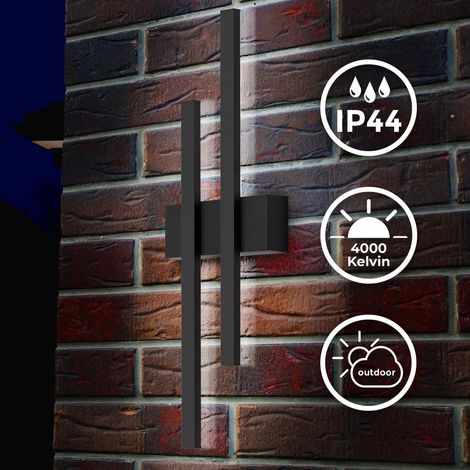 Telefunken - - Lampe LED murale extérieure IP44 - lampe murale extérieure, 2x modules 4W, 390lm, lumière blanc neutre 4.000K, lampe murale extérieure avec lumière indirecte sur le mur de la maison, po (1/5)