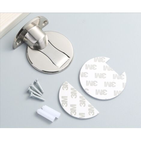 Sollbry Lot de 2 butées de porte magnétiques - Butée de porte magnétique - En brossé - Invisible et durable - Sans perçage (1/5)