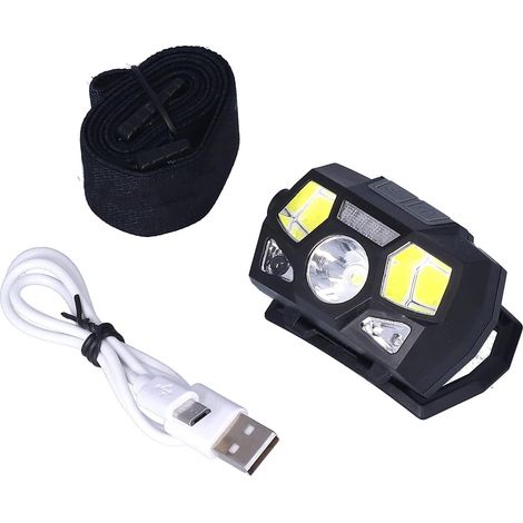 Lampe frontale à induction, haute luminosité 60 degrés librement réglable, longue durée de vie de la batterie, commutateurs de capteur pour le sport (1/5)