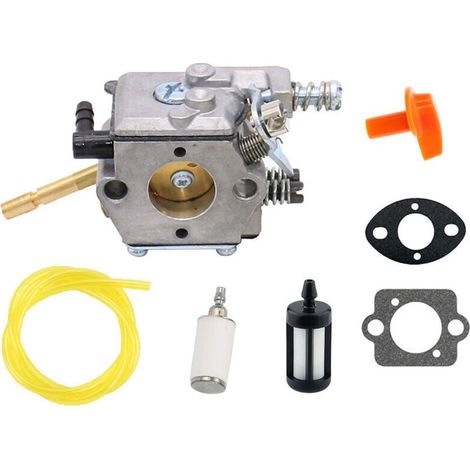 YMYNY Carburateur (avec filtre à air, bougie et tuyau d'alimentation) pour Stihl H24D FS48 FS52 FS56 FS62 FS66 FS81 FS86 FS88 FS106 BR400 Walbro WT-45 Chainsaw (1/4)