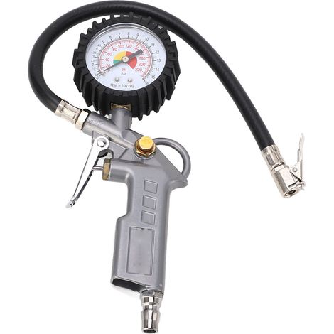 Gonfleur de pneus avec manomètre, embout de 225 PSI, entrée de 0,3 pouce, accessoire pour véhicule (1/5)